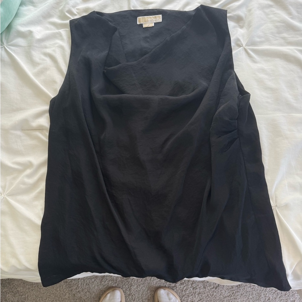 Michael Kors Black Drape Tank Top
